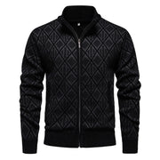 2024 Fall/Winter Men's Fleece-Lined Stand Collar Sweaterh