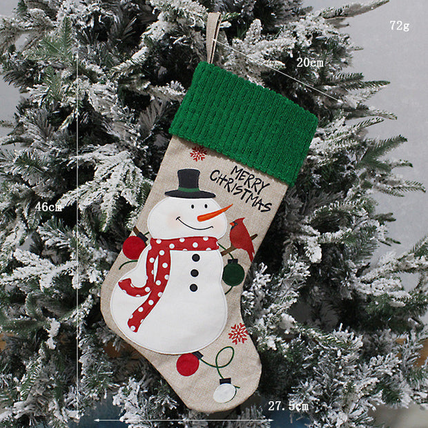 Creative  Decoration Merry Christmas Handmade Fabric Socks