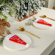 Christmas decoration small hat and fork set