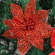 Glittering Poinsettia Christmas Flowers.