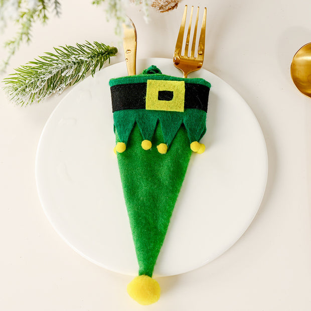 Christmas decoration small hat and fork set