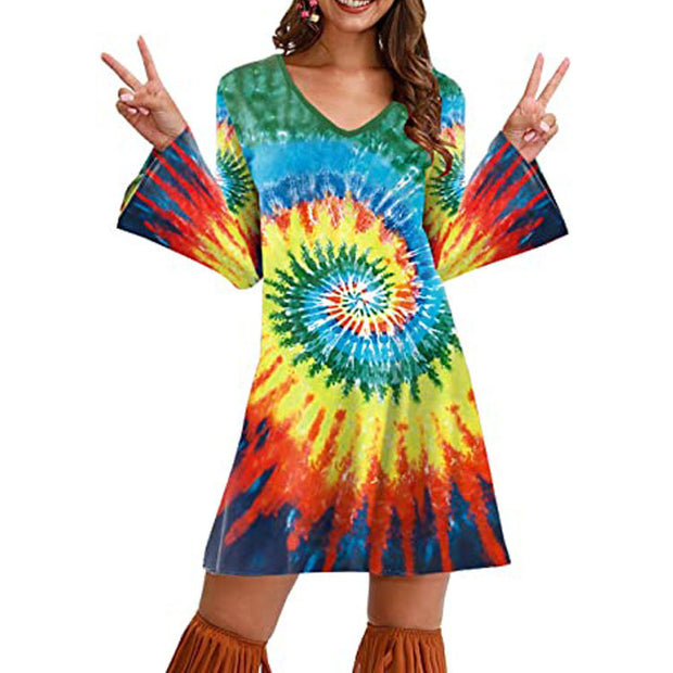 Hippie Clothing Print Dress Women