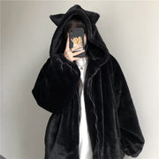 Thickened Ears Furry Coat Cotton Clothes Women's Clothes