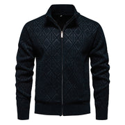 2024 Fall/Winter Men's Fleece-Lined Stand Collar Sweaterh