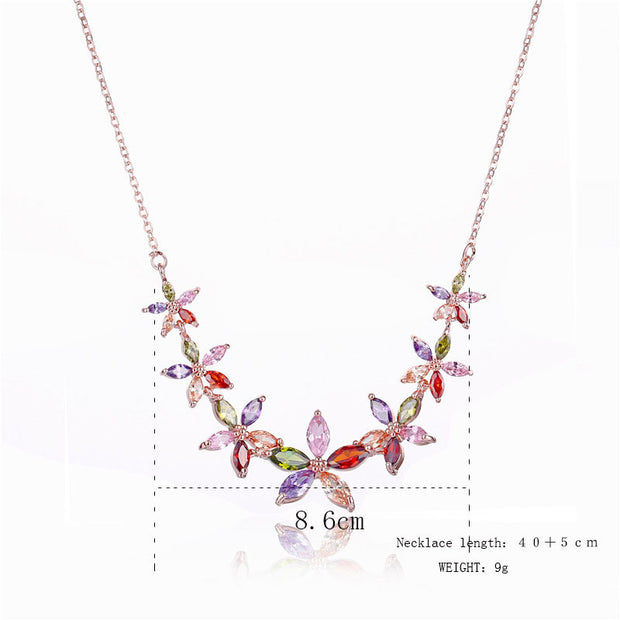 AAA Zircon Colorful Necklace - Sparkling Fashion Accessory for Christmas Tree & Holiday Décor