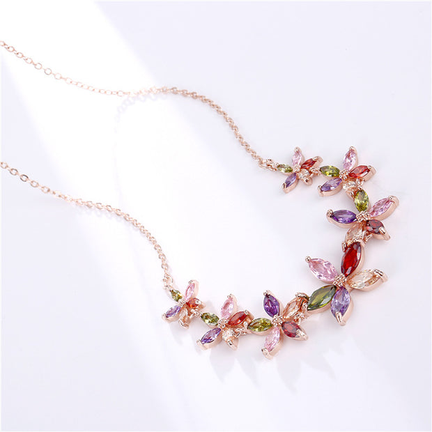 AAA Zircon Colorful Necklace - Sparkling Fashion Accessory for Christmas Tree & Holiday Décor